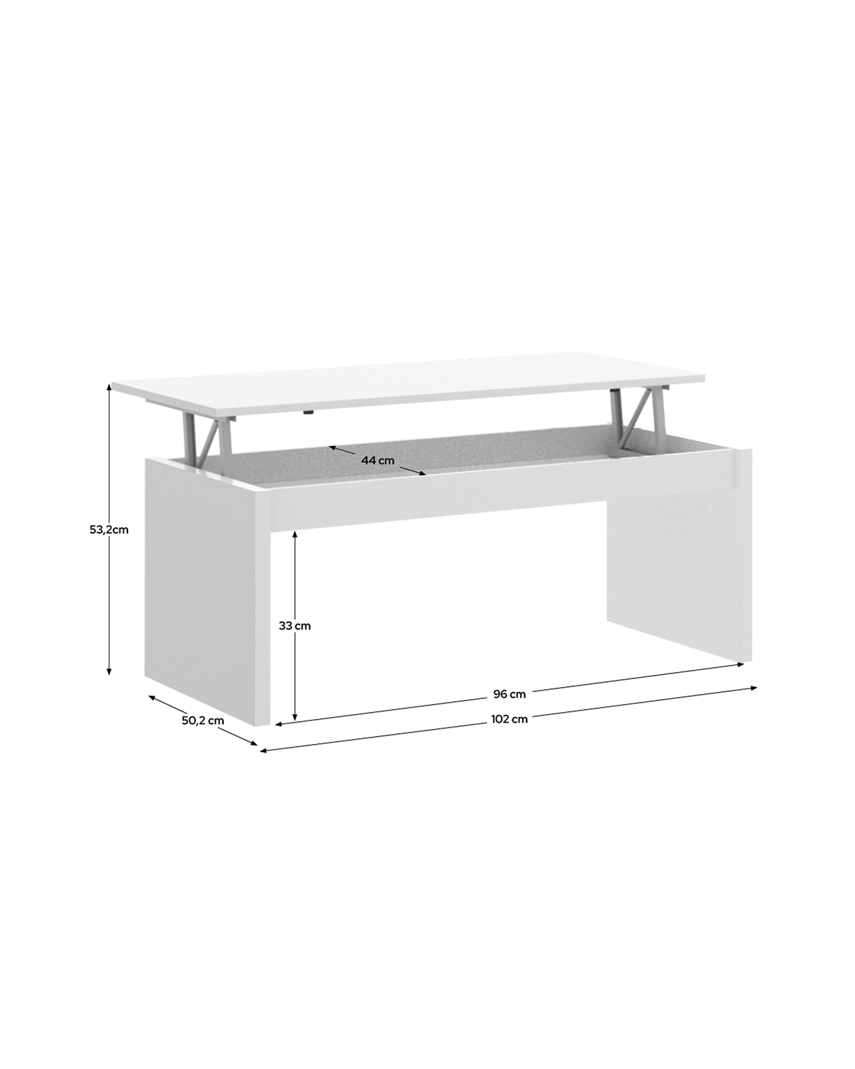 Mesa de centro elevable Side