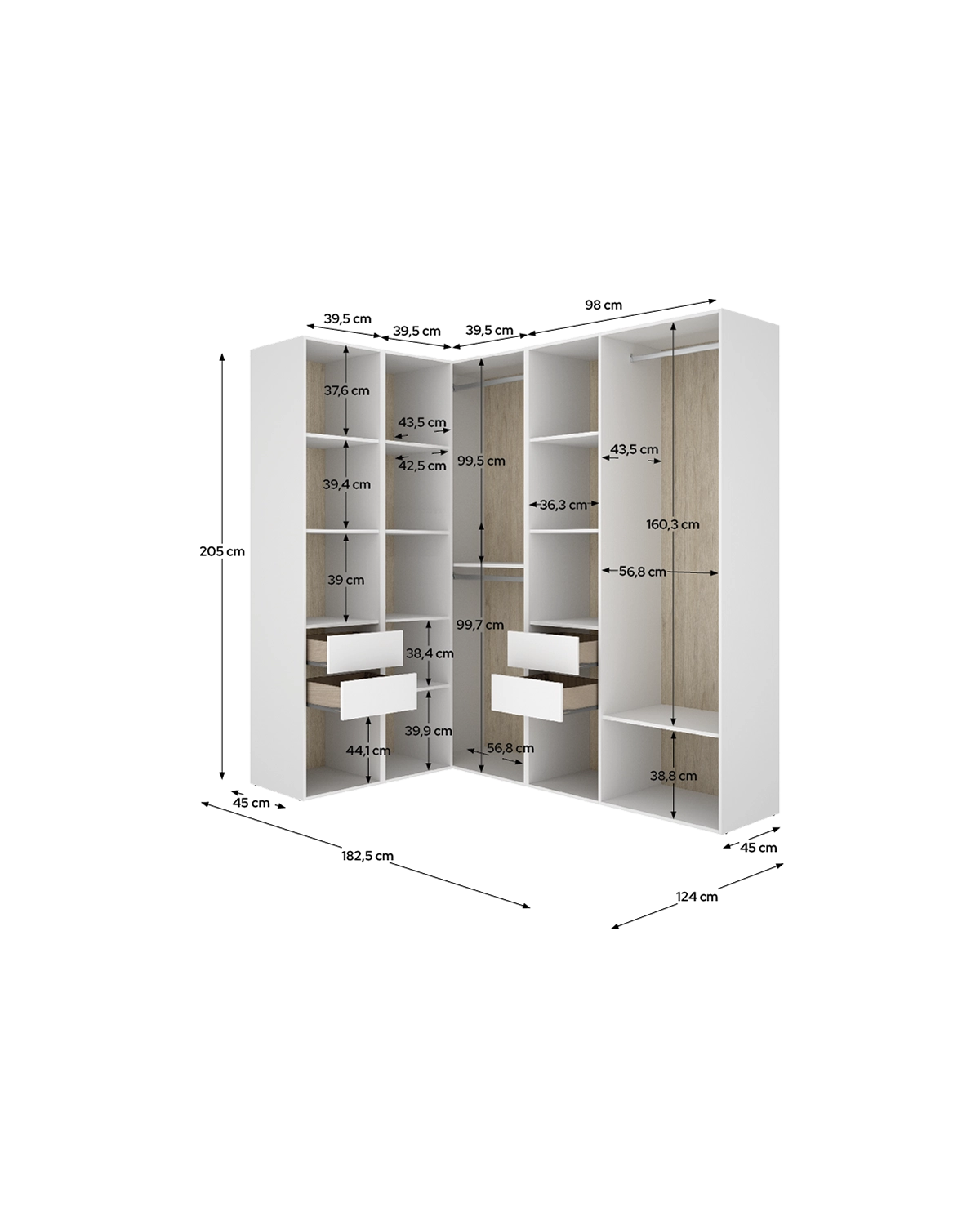 Módulo vestidor rinconero Suit