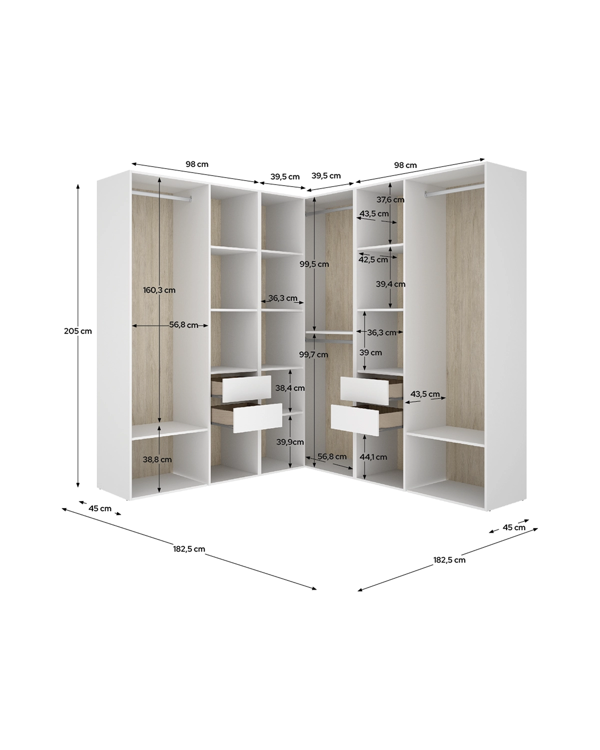 Módulo vestidor rinconero Suit