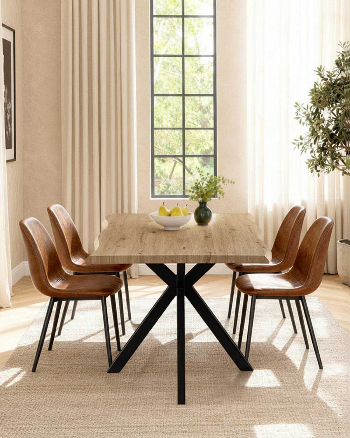 Pack ahorro de mesa de sobre irregular Thelma y sillas Deana