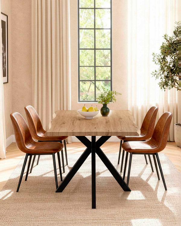 Pack ahorro de mesa de sobre irregular Thelma y sillas Deana