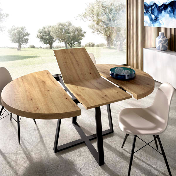 Mesa de comedor redonda extensible Duna