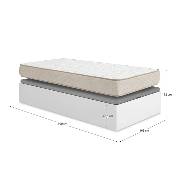 Pack ahorro juvenil Canapé abatible Nest con Colchón viscoelástico Nova Plus 105 x 190 cm