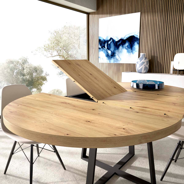 Mesa de comedor redonda extensible Duna