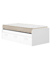 Pack ahorro juvenil Cama Mek con cajones, Colchón viscoelástico Nova y Somier 90 x 190 cm