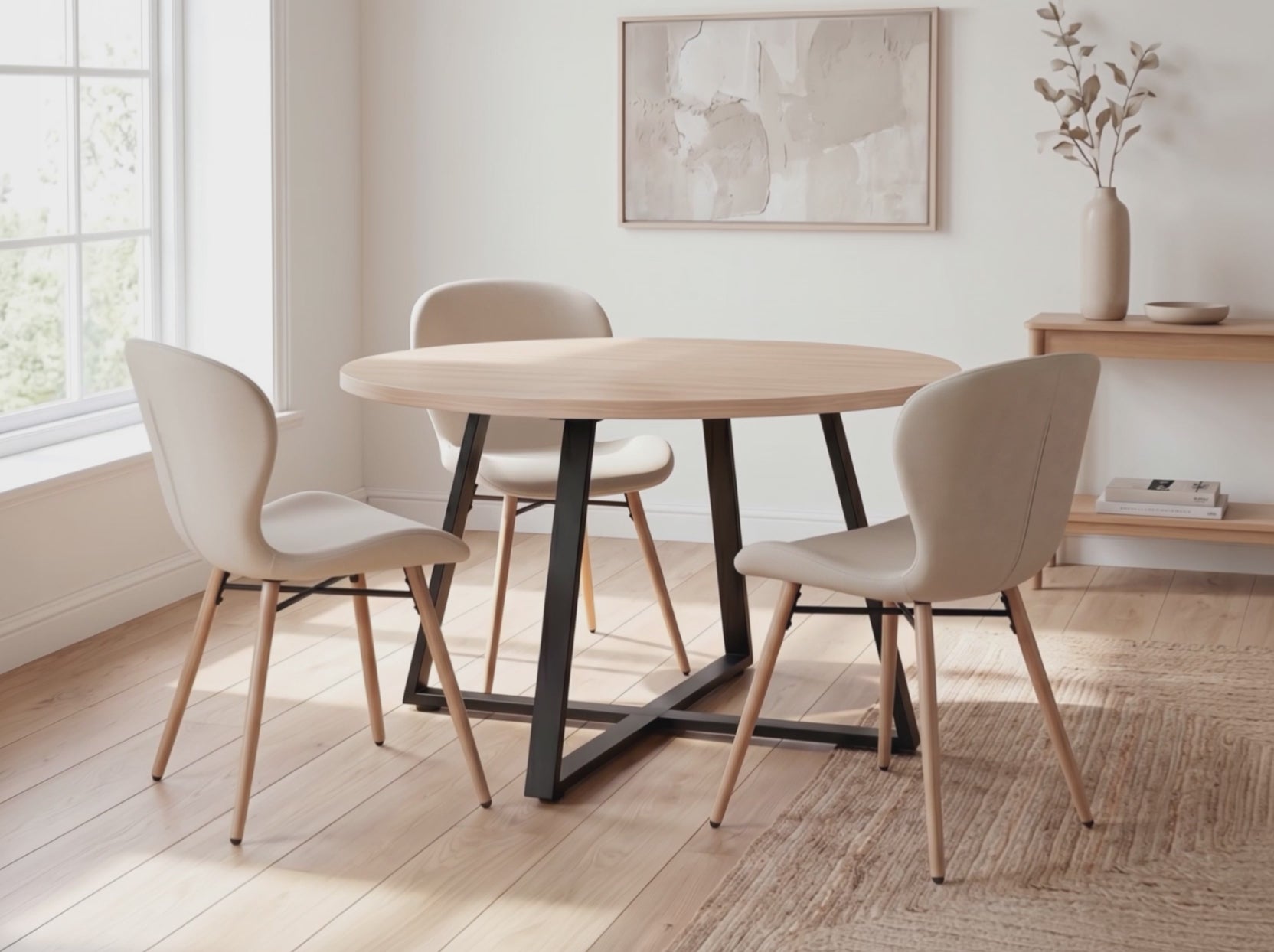 Cargar vídeo: Mesa de comedor redonda Extensible Mar
